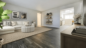 **Modern plank flooring throughout